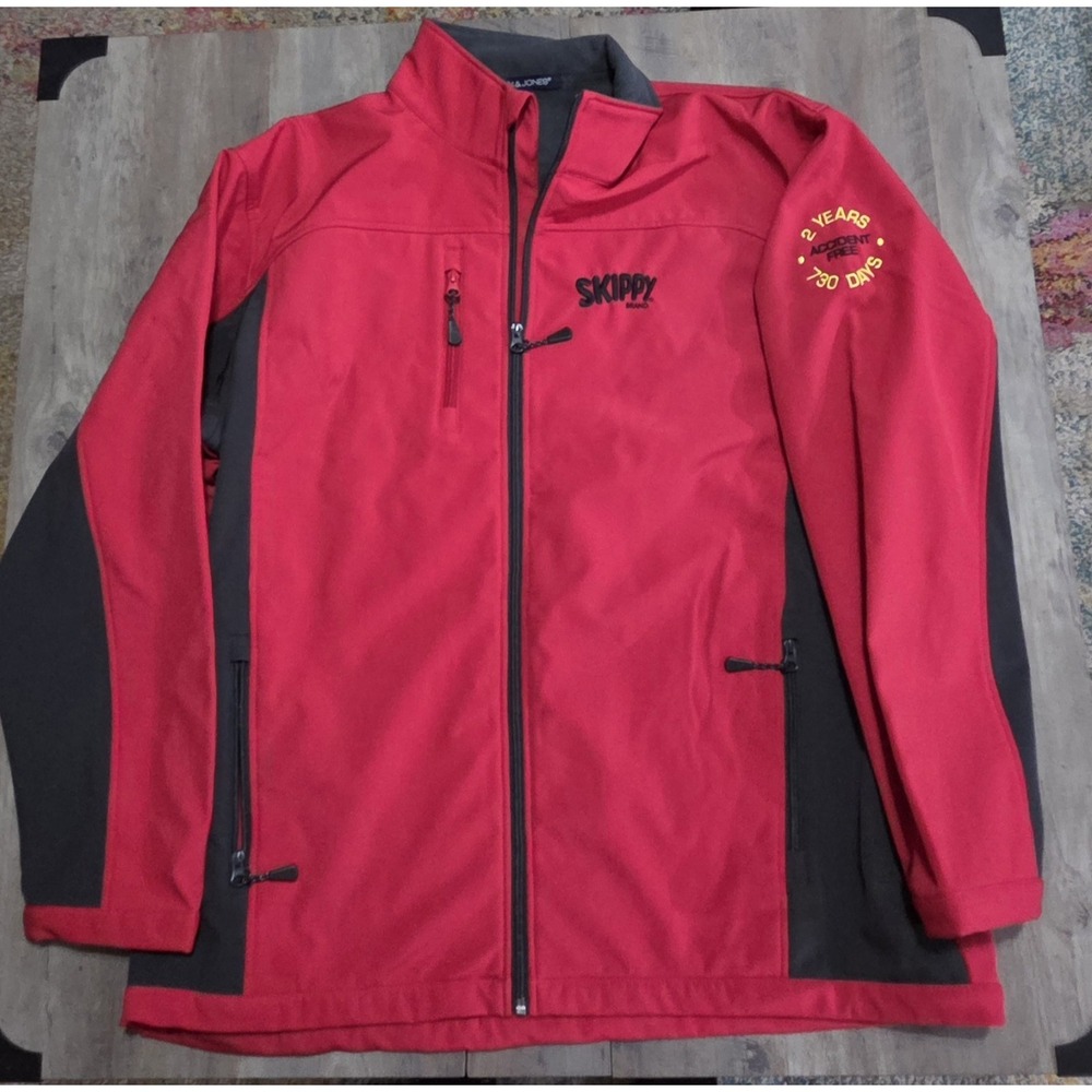 Devon & Jones "Skippy" Brand Red & Black Soft Shell Fleece Lined Jacket Men 2XL